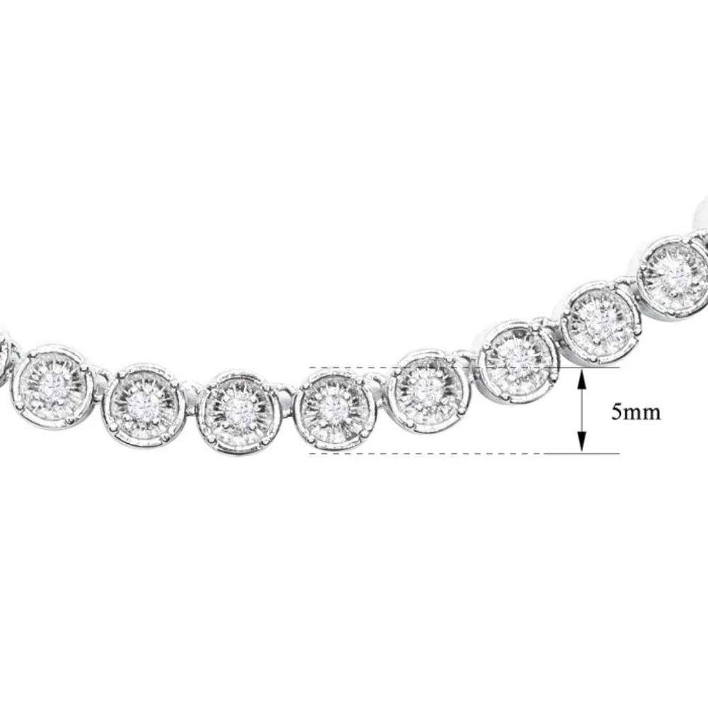 2 Carat Natural Diamond Tennis Necklace, 17 Inches - Picture 3 of 7